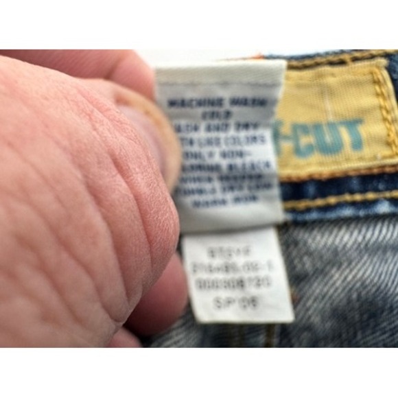 Vintage Y2K Old Navy Jeans Mens 31x30 Straight Cut Blue Distressed Medium Wash - Picture 11 of 13